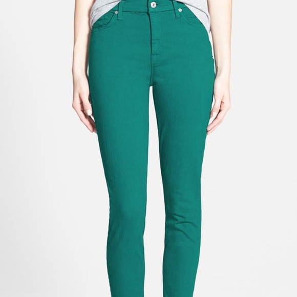 7 For All Mankind Pants - 7 FOR ALL MANKIND THE ANKLE SKINNY JEANS TEAL 26